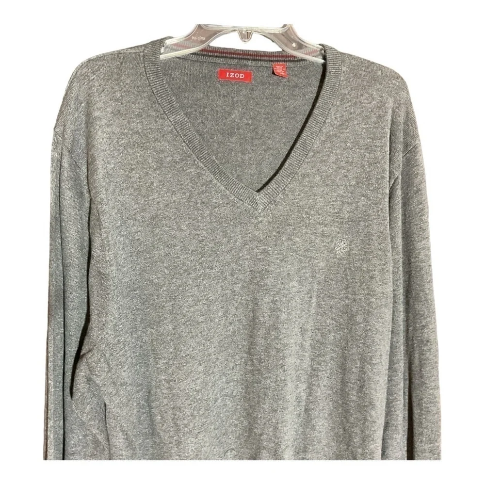 Men’s Izod Gray V Neck Pullover Sweater Size XXL